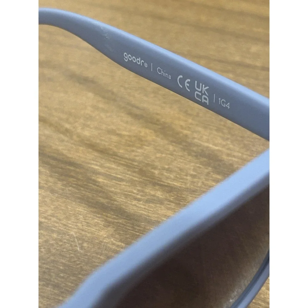 Goodr Sunglasses Mens Purple Frame Gray Tinted Lens Square Lightweight Plastic